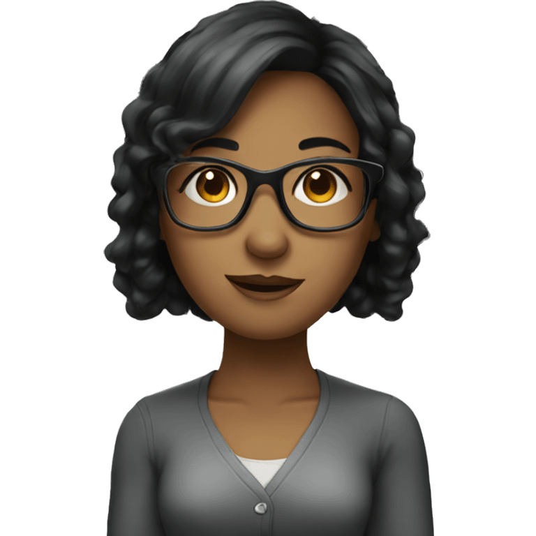 Black hair girl wearing glasses  emoji