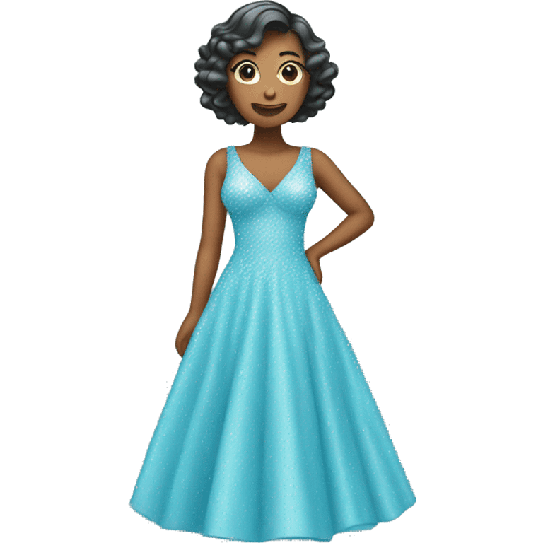 Light blue sparkling dress emoji