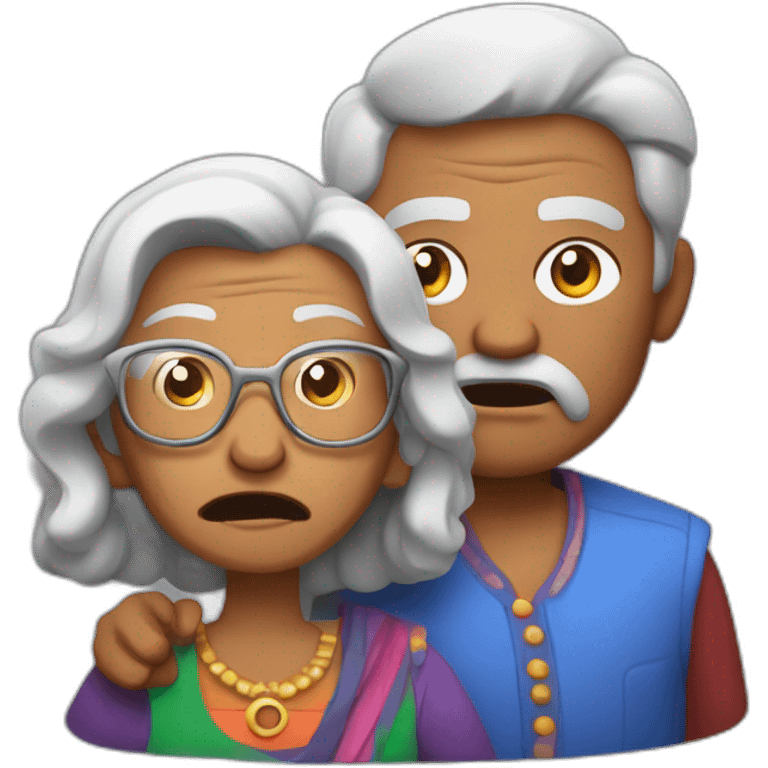 indian man angry at granny redeeming google play card emoji