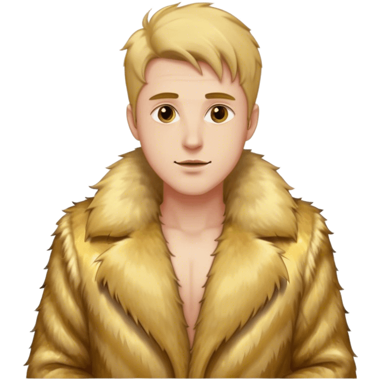 gold Long fur male coat emoji