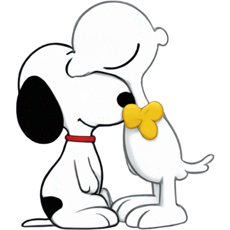 Snoopy kissing Woodstock  emoji