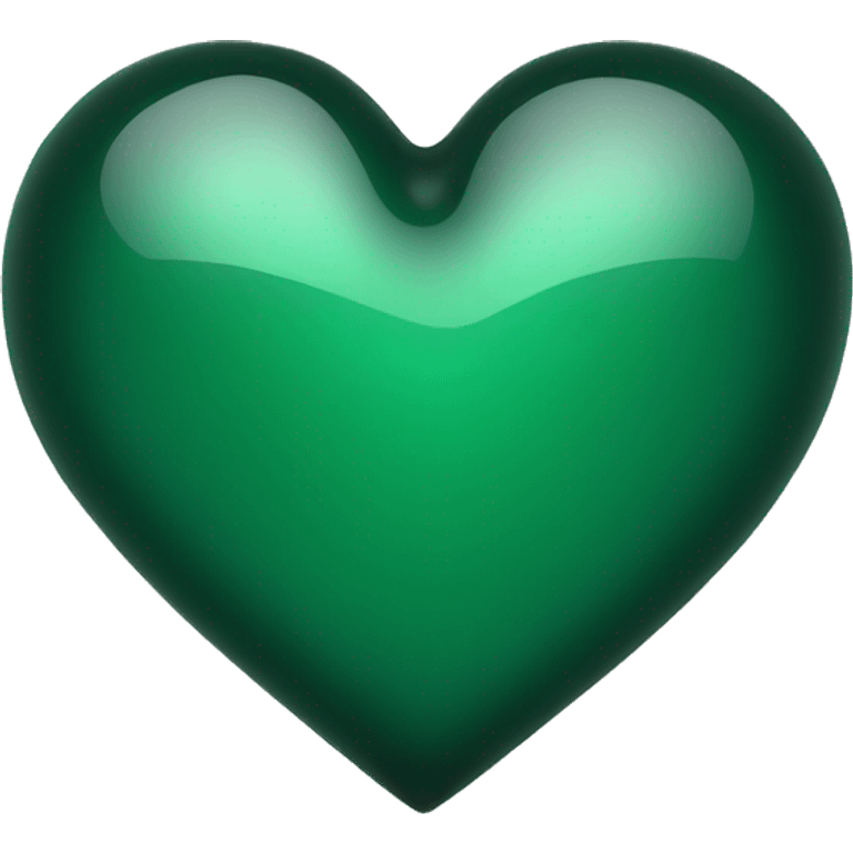 Dark green glass heart  emoji