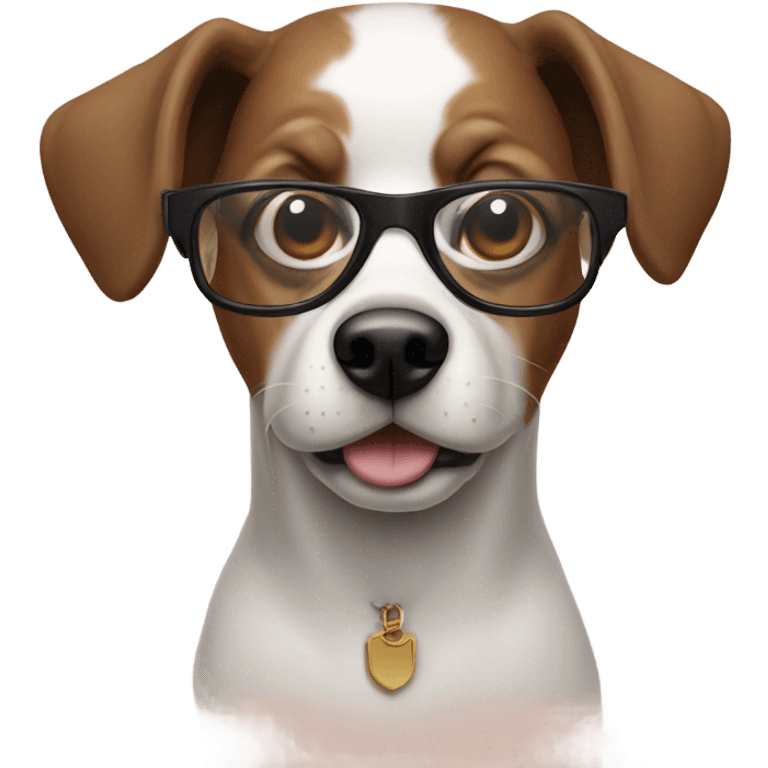 dog with glasses emoji