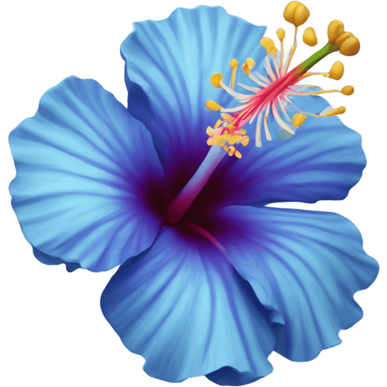 Blue hibiscus flower emoji