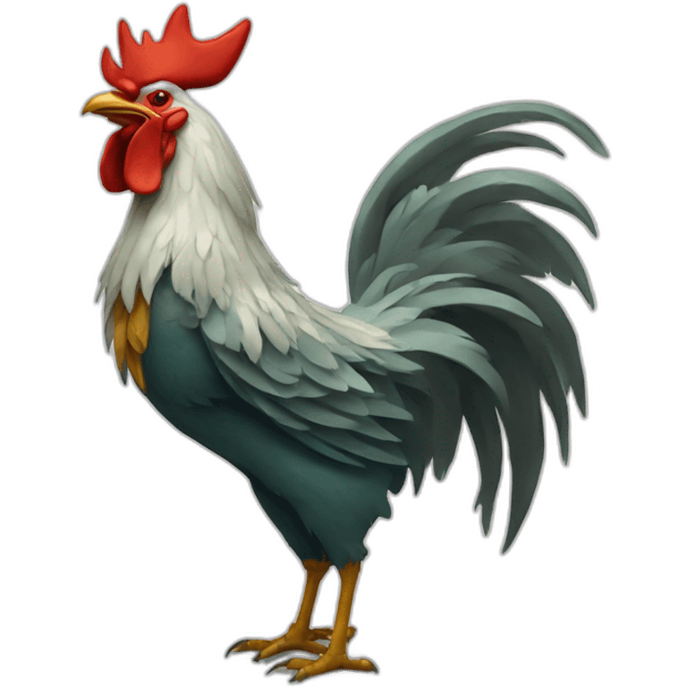 howling rooster with a crown on its head emoji