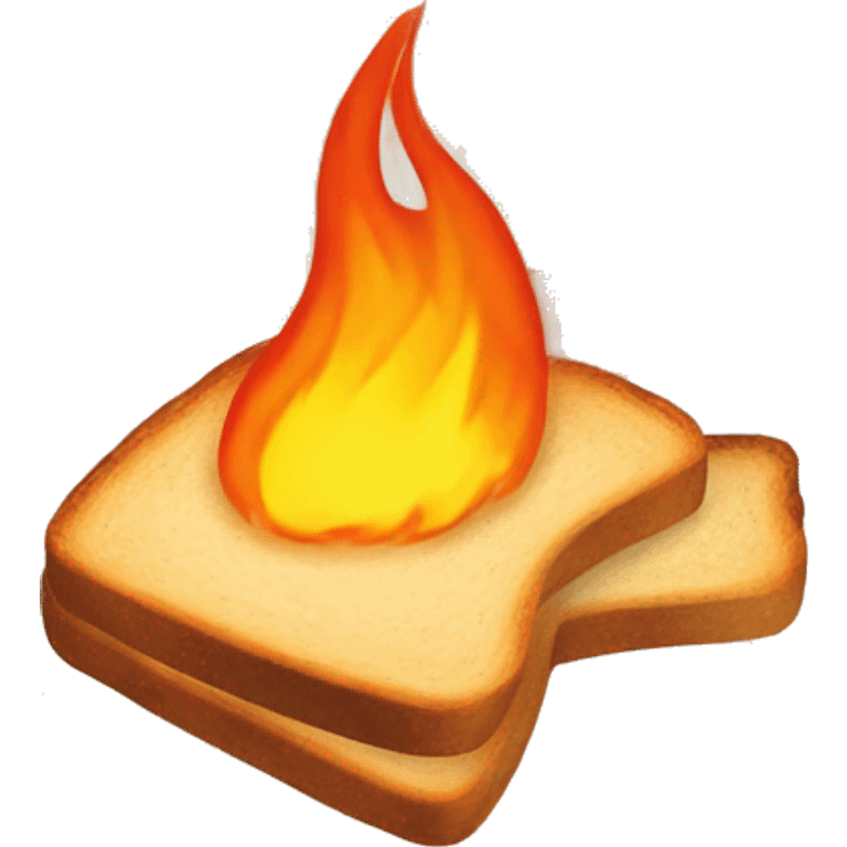 everything is fine dog surrounded by fire, except instead of a dog, its a piece of toast (bread) emoji