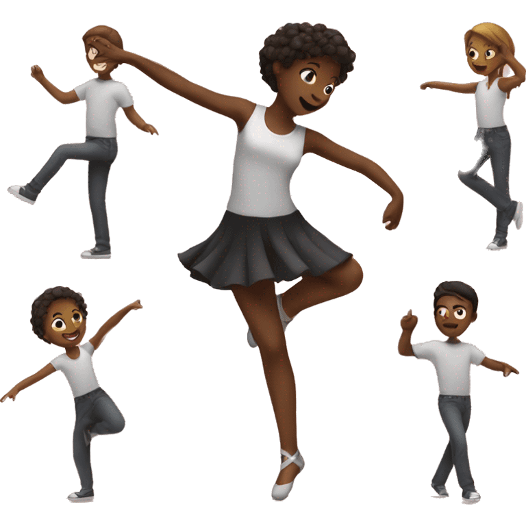 A girl dancing with a boy emoji