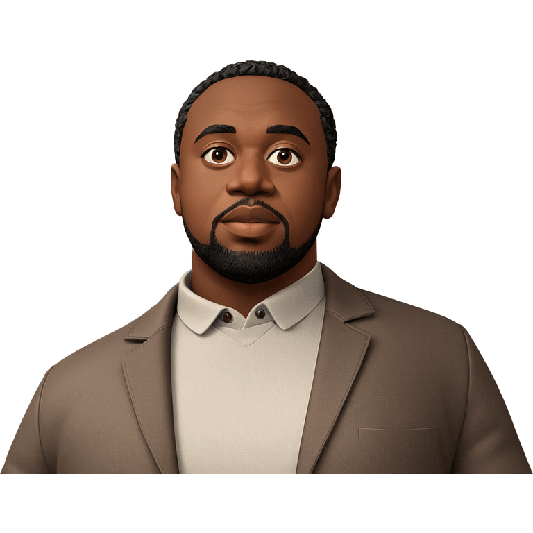 dark-skinned male in jacket emoji