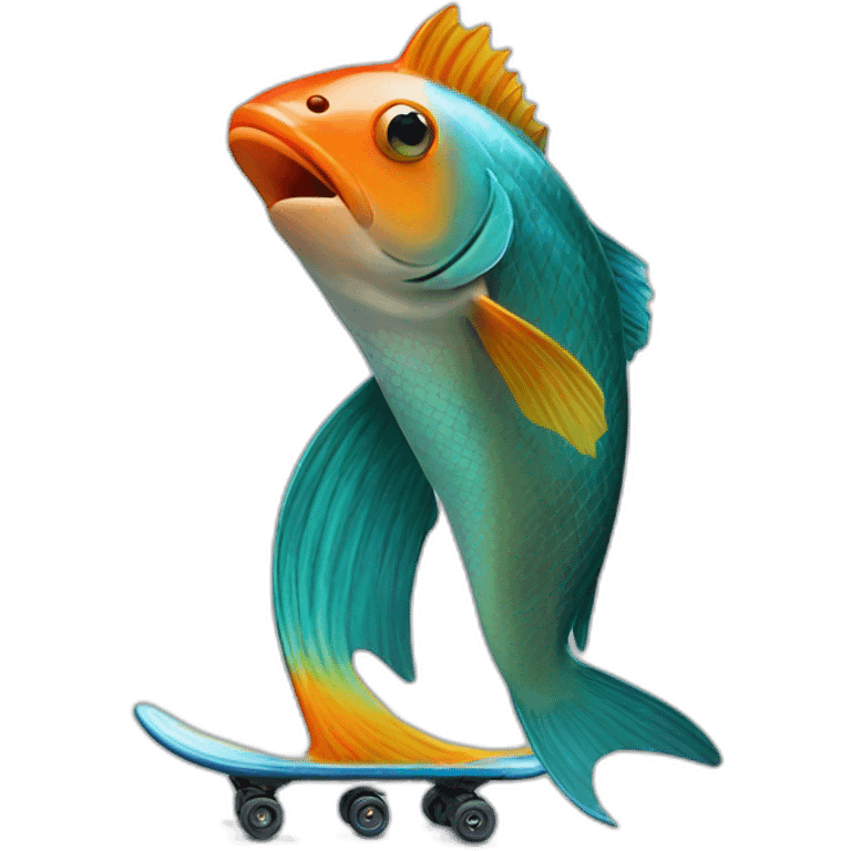 Poisson skateur emoji