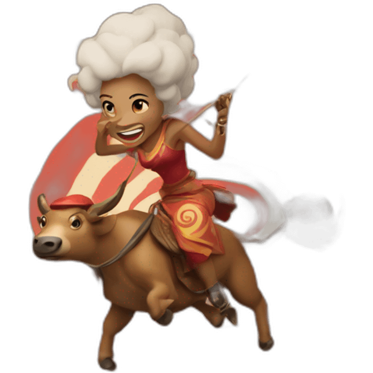 Megawati riding bullseye emoji