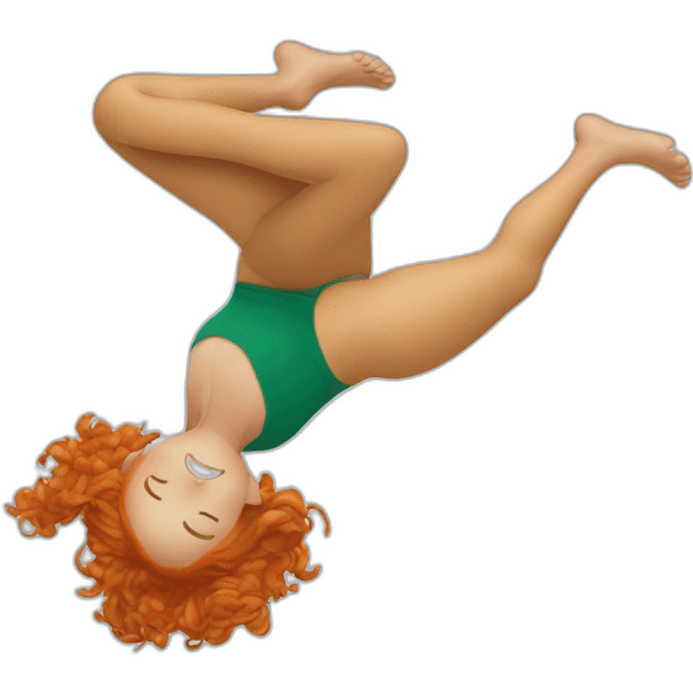 ginger girl doing a backflip emoji