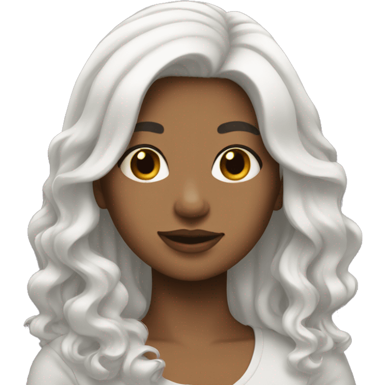 Girl with white hair emoji