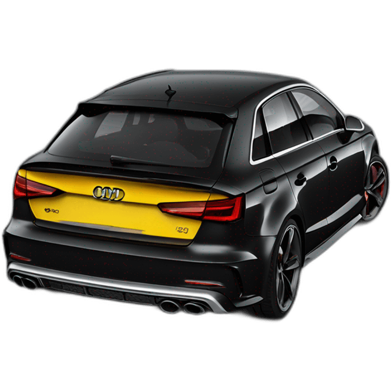 Audi rs3 black facelift, facing front right emoji