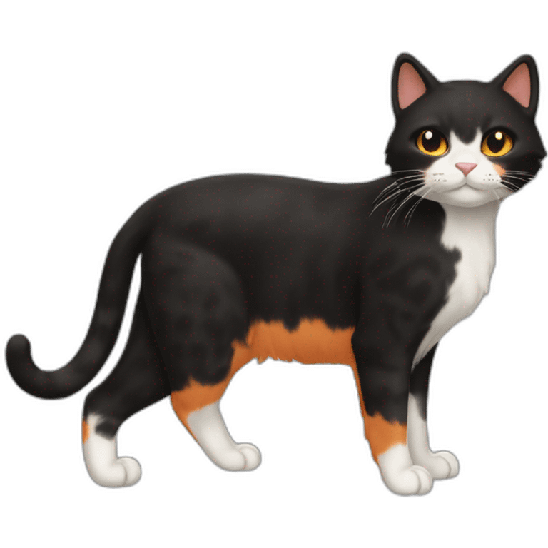 carey cat black with orange and white fur emoji