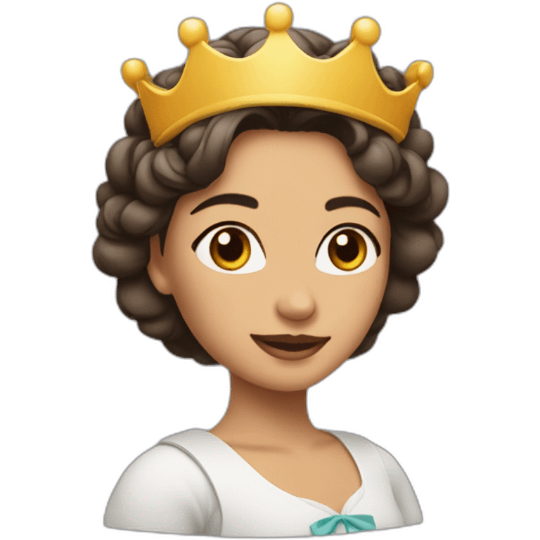 Mujer morena con corona emoji