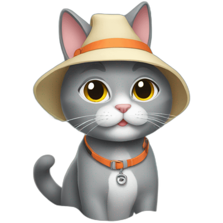 grey cat on the vacation emoji