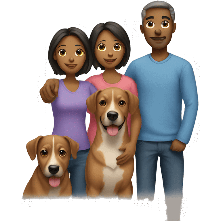 family of four and dog  emoji