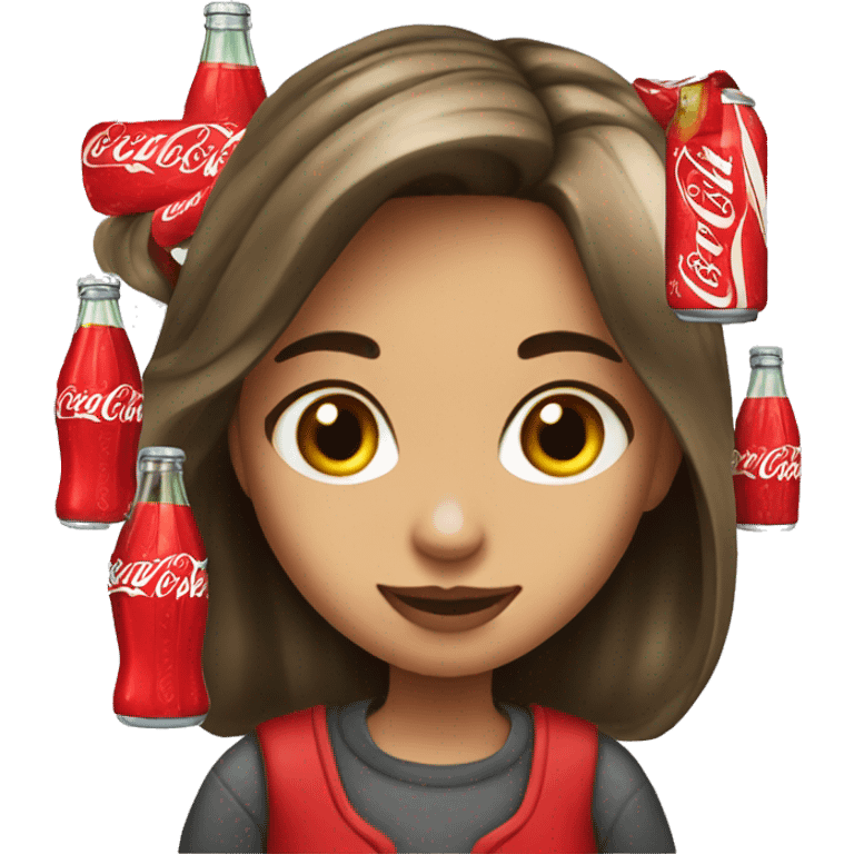 Coca-Cola obsessed girl  emoji