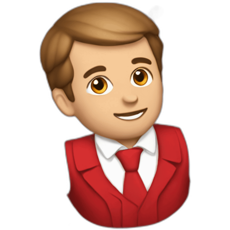 Macron with red sweet emoji