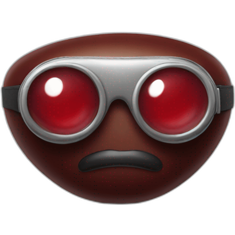 red bean with legs wears a goggle emoji