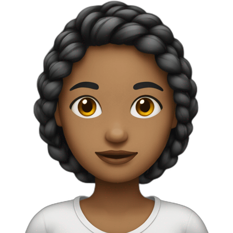 Fille avec tresse noir emoji