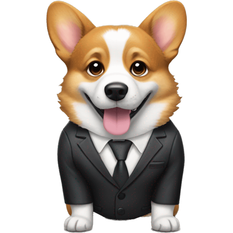 corgi with suit emoji