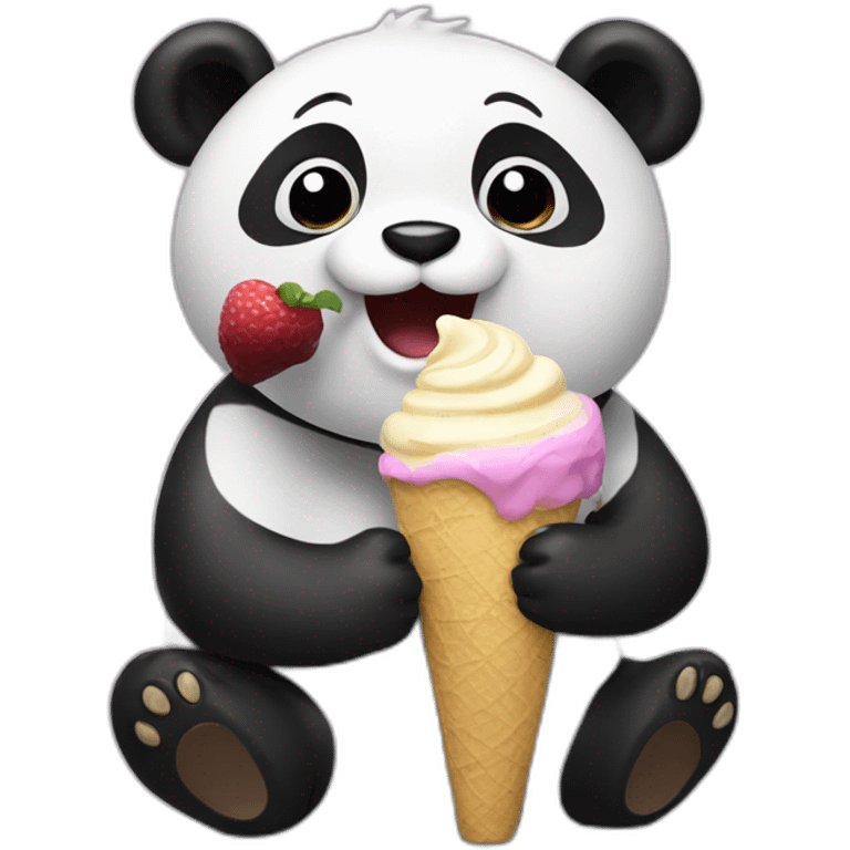 Panda eating ice cream emoji