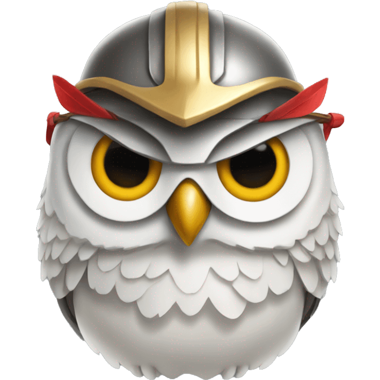 owl, wearing bow and arrows, helmet emoji