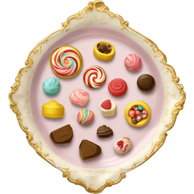 vintage rococo plate of sweets emoji