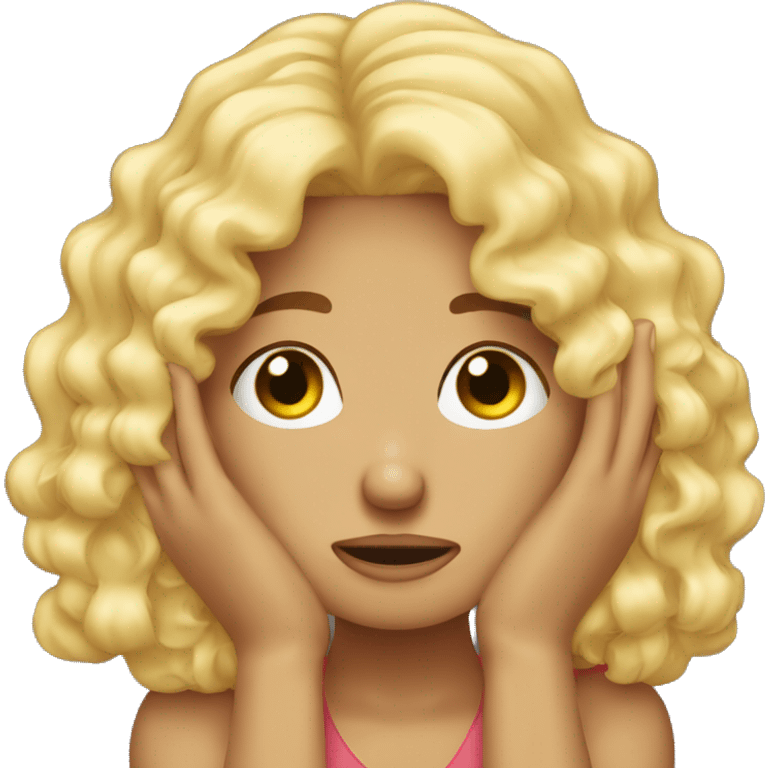 Blond woman curly hair facepalming emoji