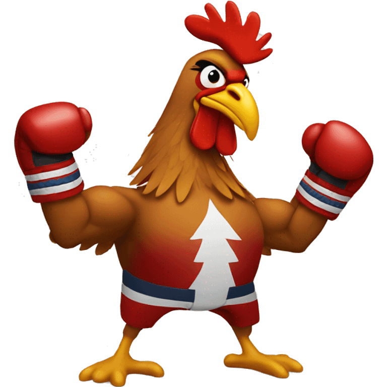 boxing rooster emoji