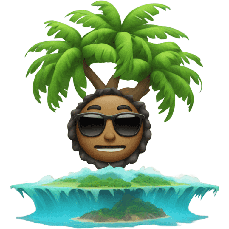 Island with arms on head emoji