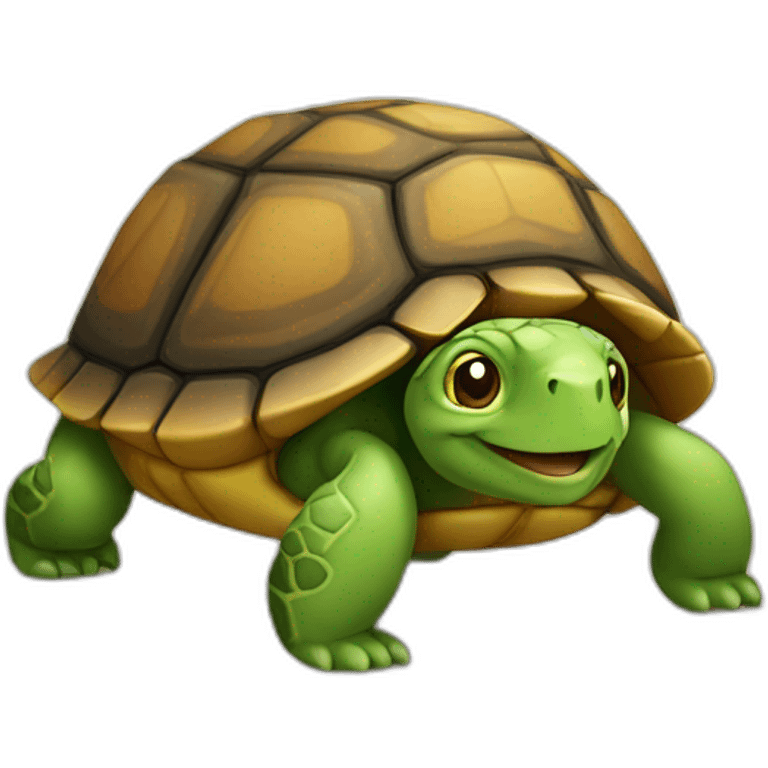 Tortue sur un chat emoji