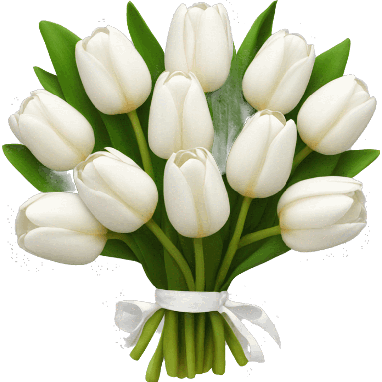 white tulip bouquet  emoji