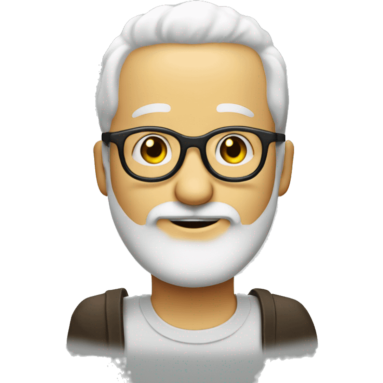 smiley white beard and round glasses ans less hair on the head emoji