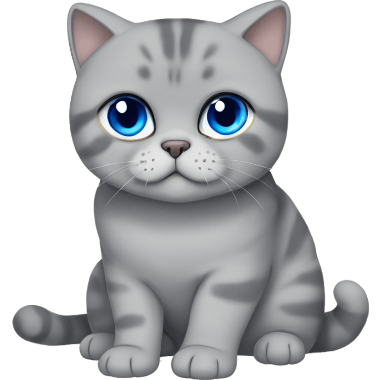 Grey Scottish fold with broken ears cuddling with beige British shorthair with blue eyes  emoji