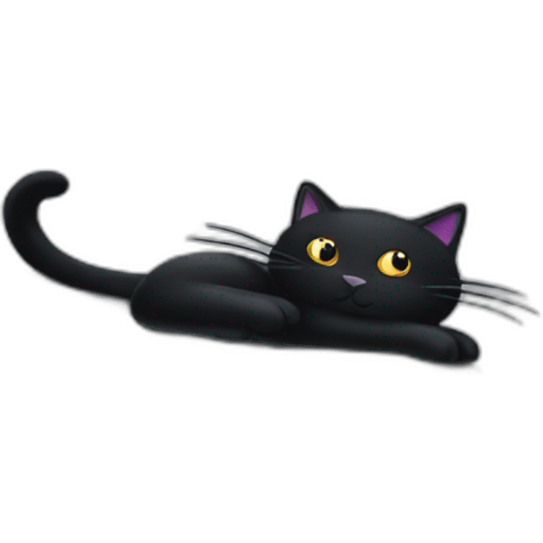 black cat on the hood of a mercedes emoji