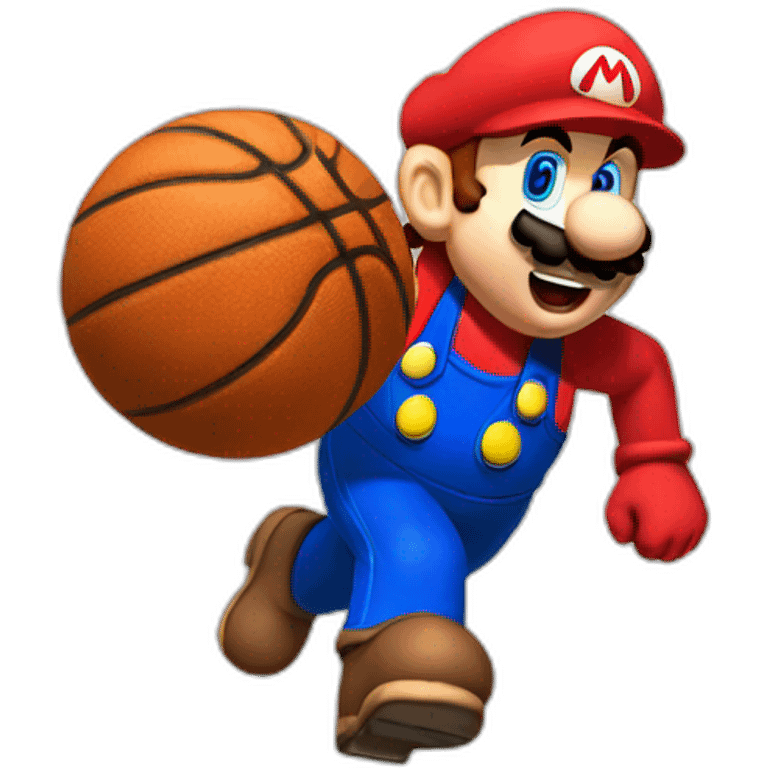 Mario avec un ballon de basket emoji