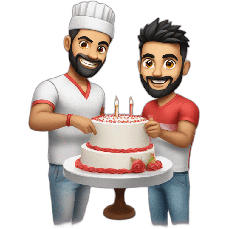 Virat kohli cutting cake emoji