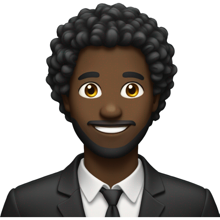 Black smiling man with lush hair  emoji