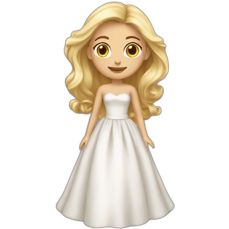 Mariée blonde longue robe emoji