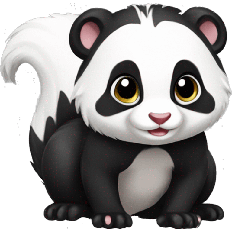 Cute skunk-panda-ferret-hybrid full body emoji