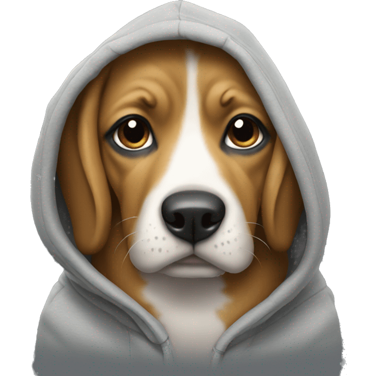 Dog wearing a hoodie  emoji