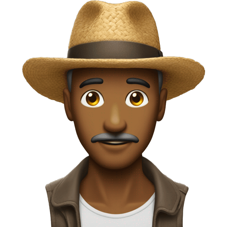 Homme qui tient son chapeau au nivau du ventre  emoji