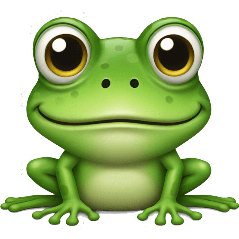 Frog with a weird face emoji