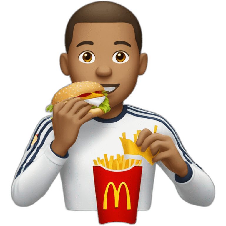 Mbappé eating mcdonald’s emoji