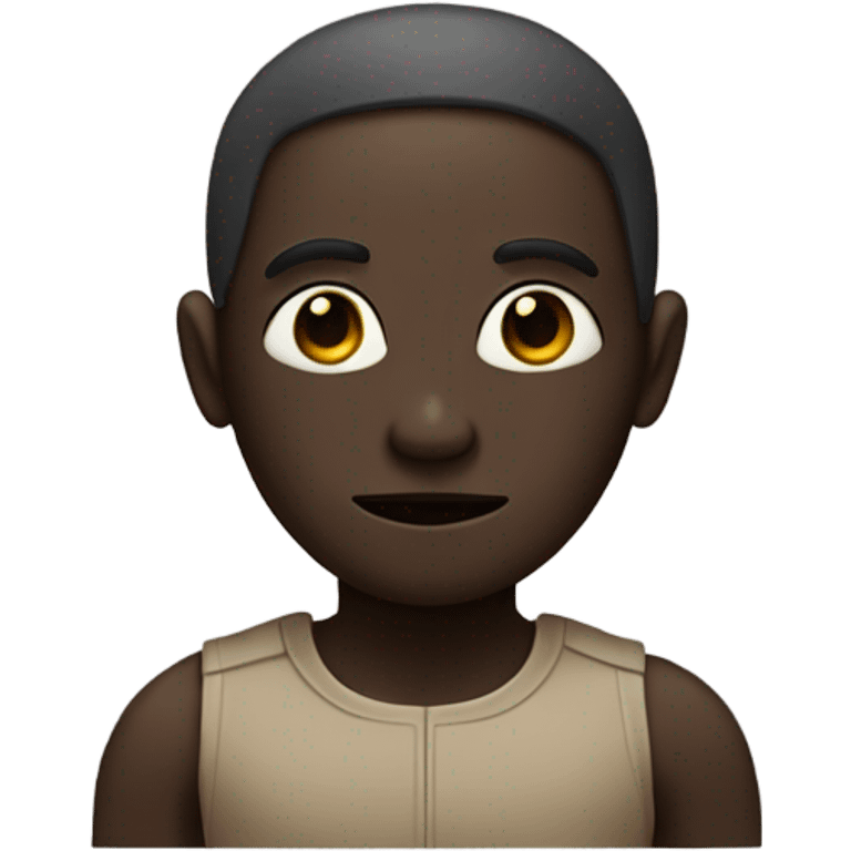 Person whos face is half droid half human with dark skin and a big nose emoji