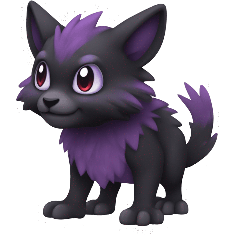 Cute cool dark black red purple animal hybrid Fakemon full body emoji