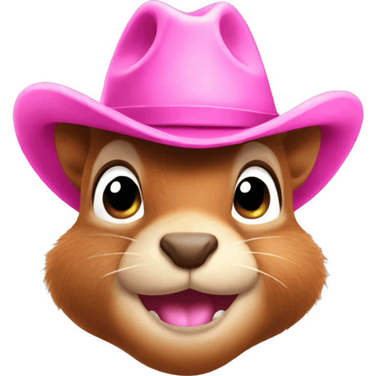 squirrel with a pink cowboy hat emoji