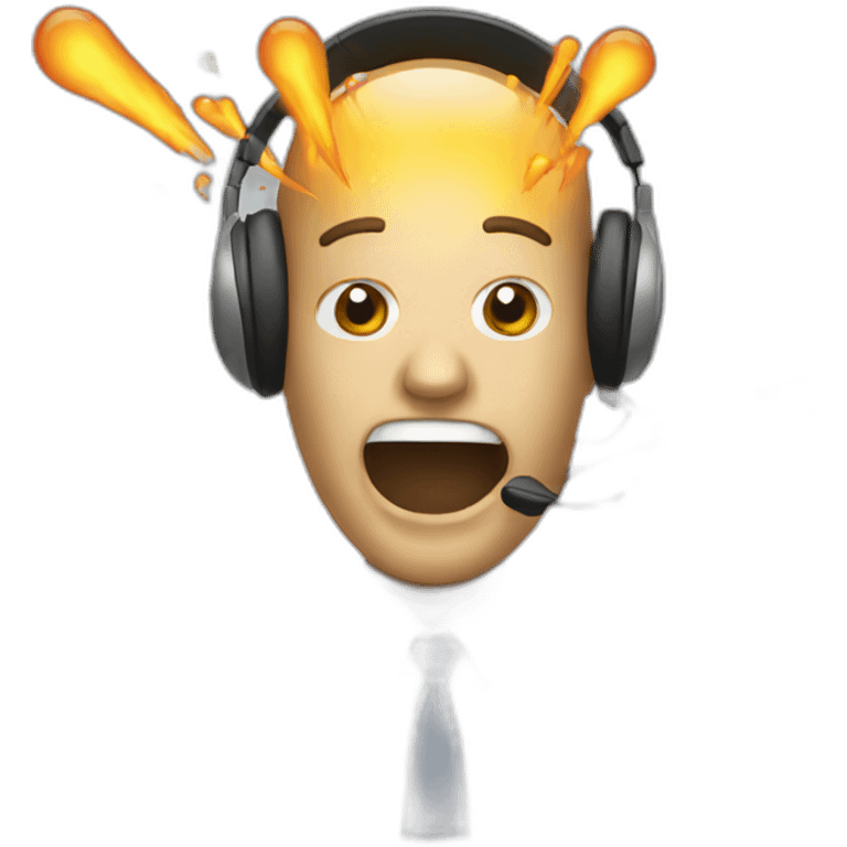 Telemarketing exploding head emoji